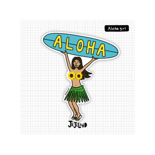 [JEJELAND]제제랜드 서핑 스티커[Aloha Girl]